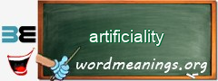 WordMeaning blackboard for artificiality